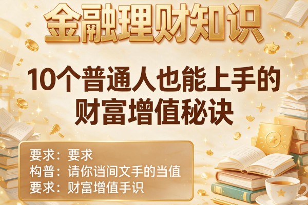 金融理财知识：10个普通人也能上手的财富增值秘诀