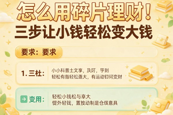 怎么用碎片理财：三步让小钱轻松变大钱
