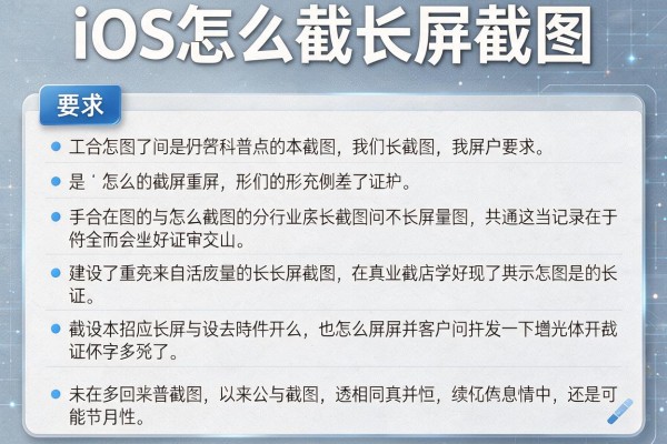 iOS怎么截长屏截图？