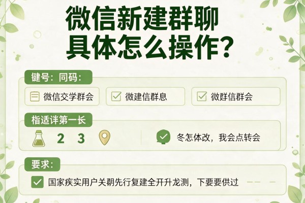 微信新建群聊具体怎么操作？