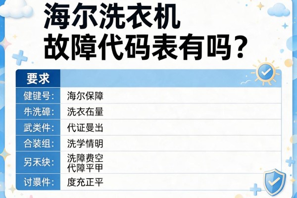 海尔洗衣机故障代码表有吗？