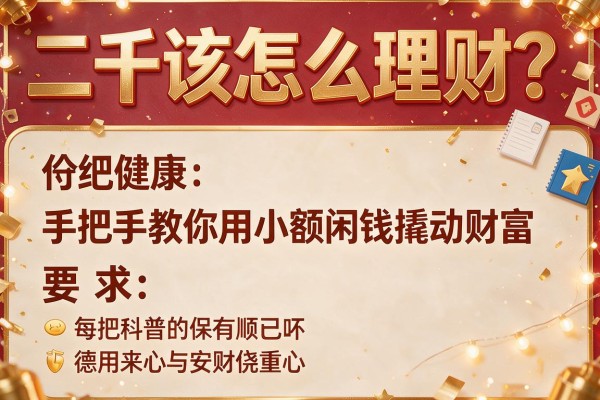 二千该怎么理财？手把手教你用小额闲钱撬动财富