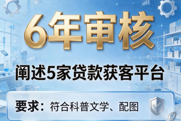 6年审核，阐述5家贷款获客平台