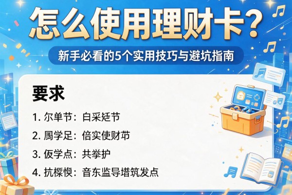 怎么使用理财卡？新手必看的5个实用技巧与避坑指南
