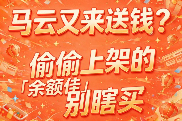 马云又来送钱?偷偷上架的「余额佳」别瞎买