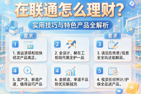 在联通怎么理财？实用技巧与特色产品全解析