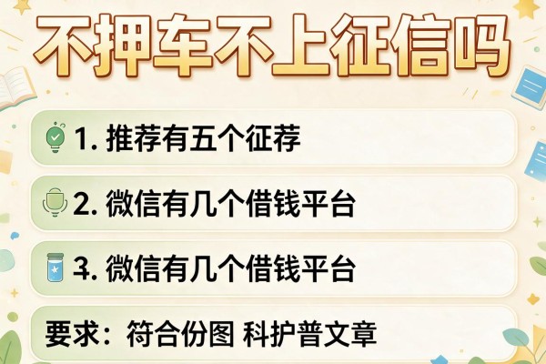 不押车不上征信吗，推荐五个微信有几个借钱平台