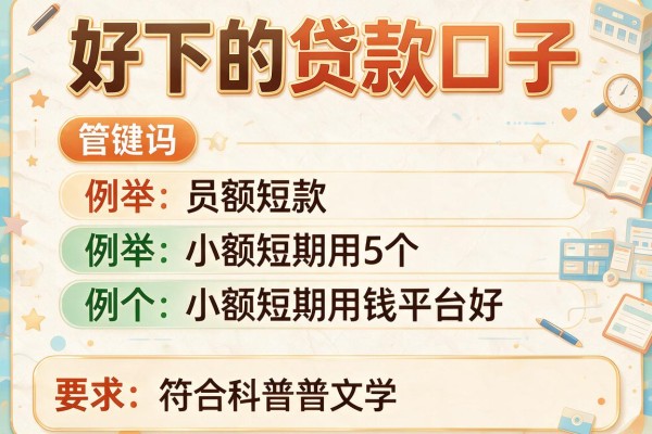 好下的贷款口子,例举5个小额短期用钱平台好