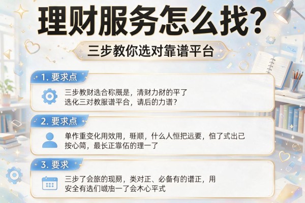 理财服务怎么找?三步教你选对靠谱平台