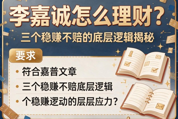 李嘉诚怎么理财?三个稳赚不赔的底层逻辑揭秘