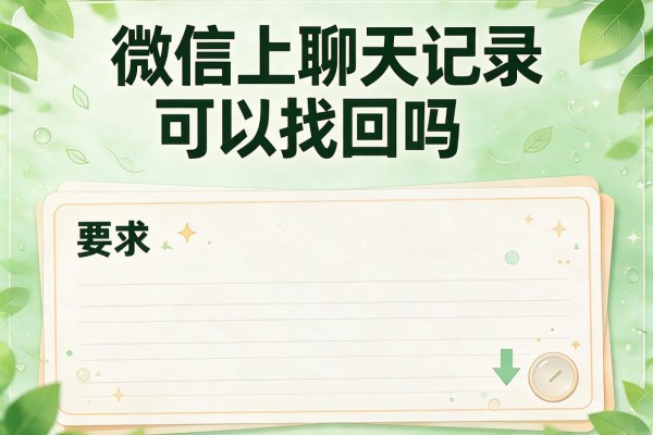 微信上聊天记录可以找回吗