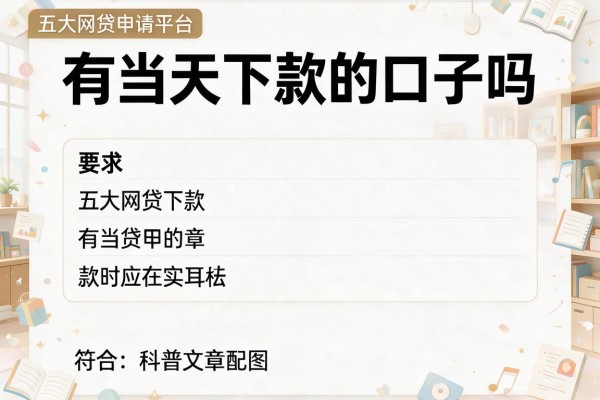 有当天下款的口子吗，五大网贷申请平台