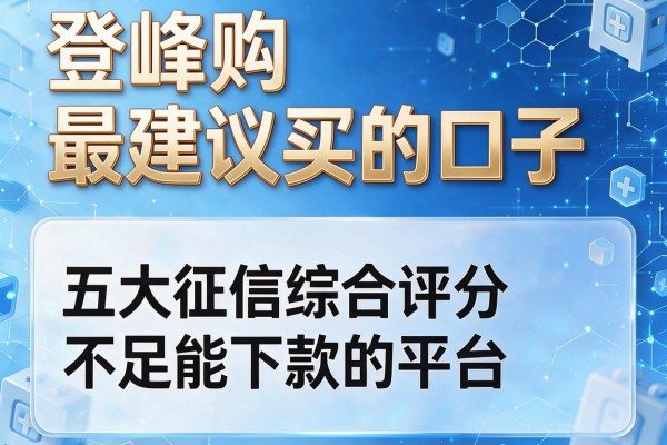 登峰购最建议买的口子，五大征信综合评分不足能下款的平台