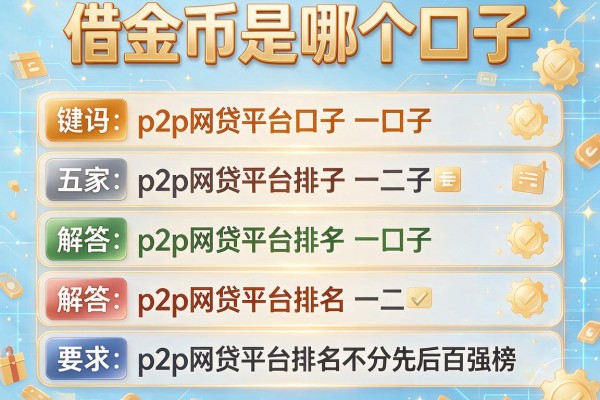 借金币是哪个口子，解答五家p2p网贷平台排名不分先后百强榜