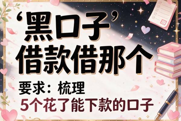 黑口子借款借那个，梳理5个花了能下款的口子
