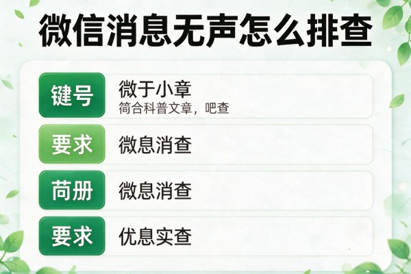 微信消息无声怎么排查？