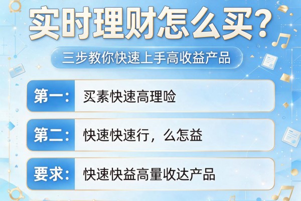 实时理财怎么买?三步教你快速上手高收益产品
