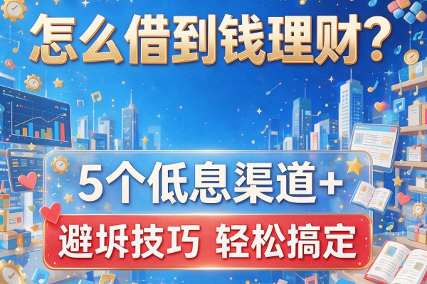 怎么借到钱理财？5个低息渠道+避坑技巧轻松搞定