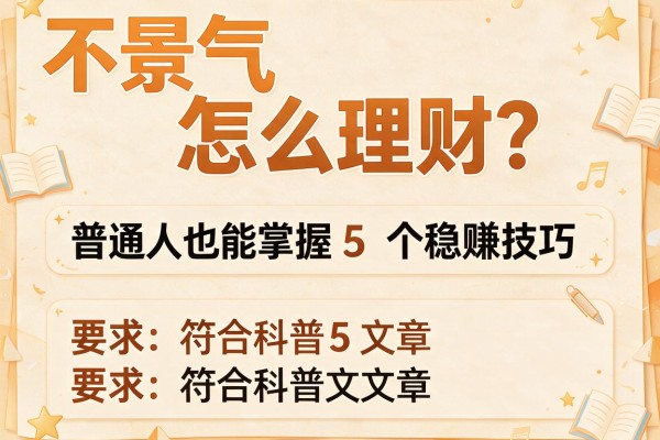 不景气怎么理财？普通人也能掌握的5个稳赚技巧