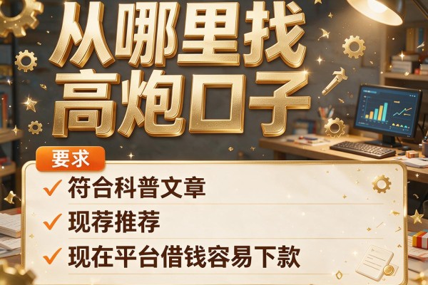 从哪里找高炮口子，推荐五个现在平台借钱容易下款