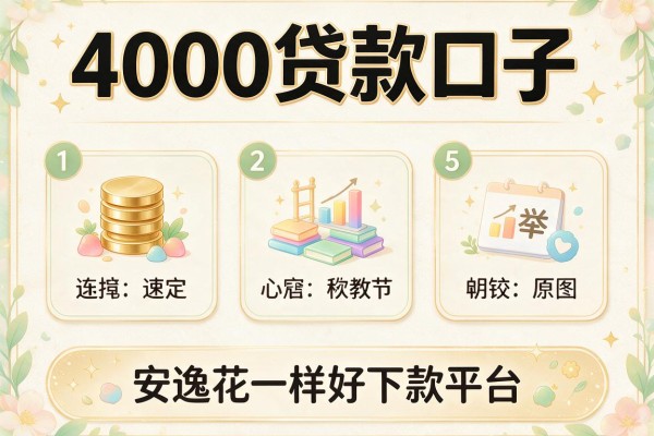 4000贷款口子，例举5个和安逸花一样好下款的平台
