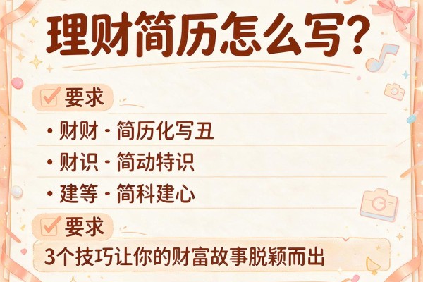 理财简历怎么写？3个技巧让你的财富故事脱颖而出