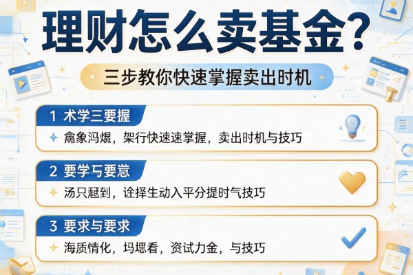 理财怎么卖基金？三步教你快速掌握卖出时机与技巧