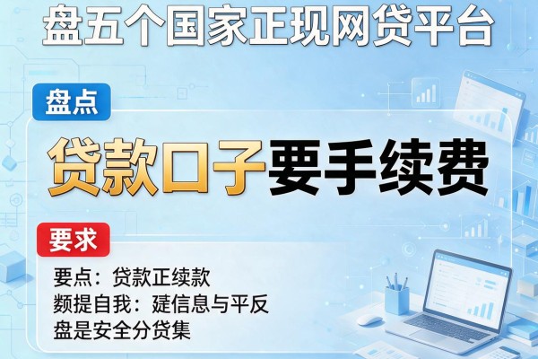 贷款口子要手续费，盘点五个国家正规网贷平台