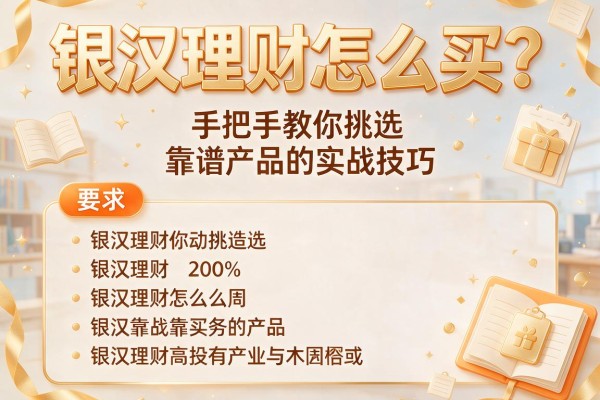 银汉理财怎么买？手把手教你挑选靠谱产品的实战技巧