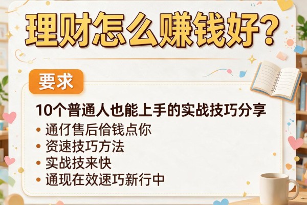 理财怎么赚钱好？10个普通人也能上手的实战技巧分享
