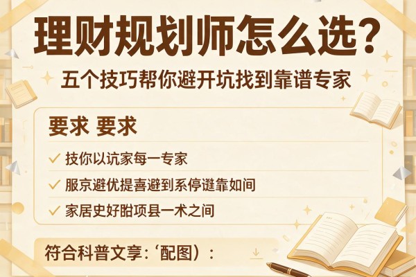 理财规划师怎么选？五个技巧帮你避开坑找到靠谱专家