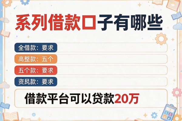 系列借款口子有哪些，整理五个借款平台可以贷款20万