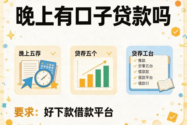 晚上有口子贷款吗，推荐五个好下款借款平台