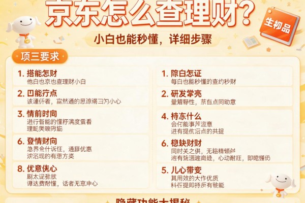 京东怎么查理财？小白也能秒懂的详细步骤+隐藏功能大揭秘！