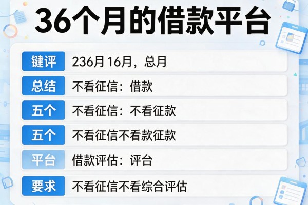 36个月的借款平台，总结五个不看征信不看综合评估的借款平台