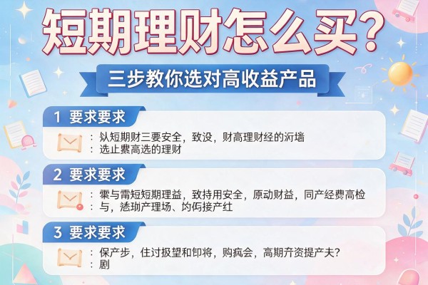短期理财怎么买？三步教你选对高收益产品
