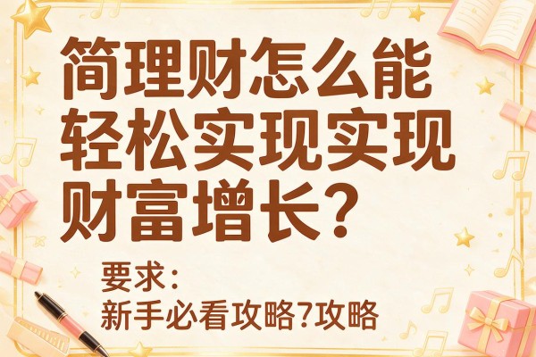 简理财怎么能轻松实现财富增长？新手必看攻略