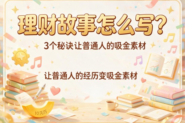 理财故事怎么写？3个秘诀让普通人的经历变吸金素材