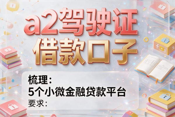 a2驾驶证借款口子，梳理5个小微金融贷款平台