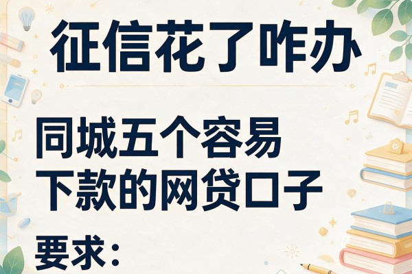 征信花了咋办，同城五个容易下款的网贷口子