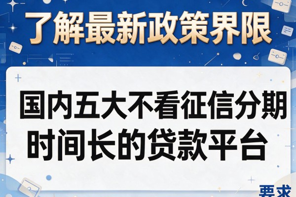 了解最新政策界限,国内五大不看征信分期时间长的贷款平台