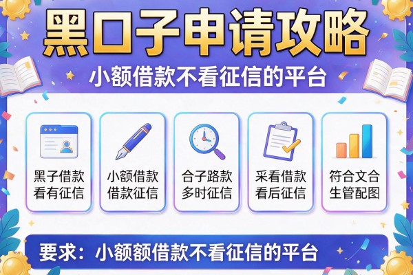 黑口子申请攻略,汇总五个小额借款不看征信的平台