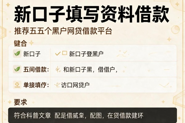 新口子填写资料借款，推荐五个黑户网贷借款平台