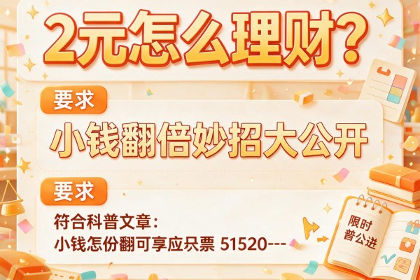 2元怎么理财？小钱翻倍妙招大公开