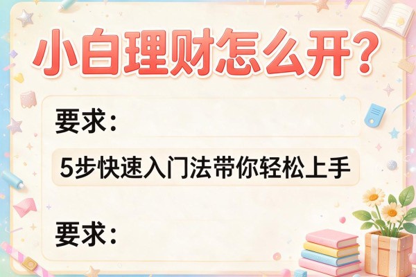 小白理财怎么开？5步快速入门法带你轻松上手