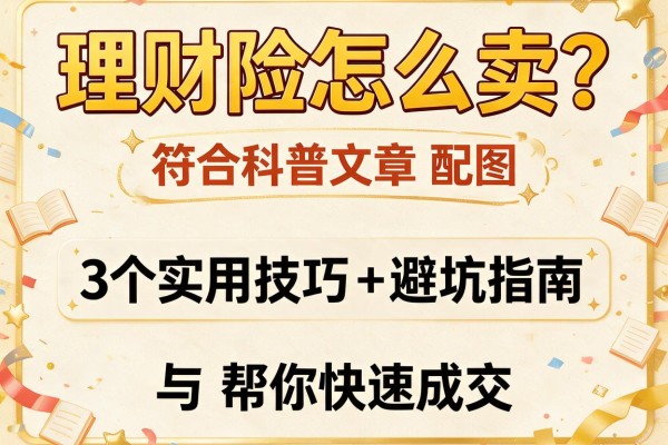 理财险怎么卖？3个实用技巧+避坑指南帮你快速成交