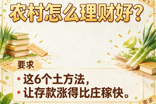 农村怎么理财好？这6个土方法让存款涨得比庄稼快