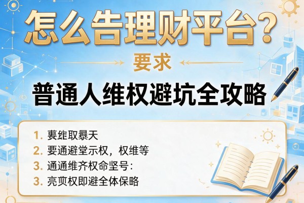 怎么告理财平台？普通人维权避坑全攻略