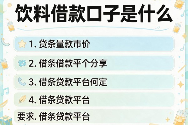 饮料借款口子是什么，分享五个借条贷款平台