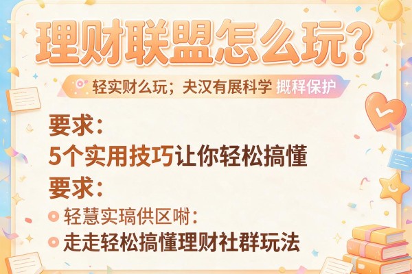 理财联盟怎么玩？5个实用技巧让你轻松搞懂理财社群玩法